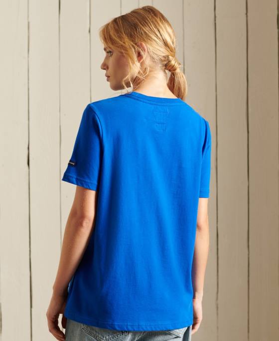 Superdry tricou pentru facultate în stil scenariu îmbrăcăminte albastru femei JX0Z2779