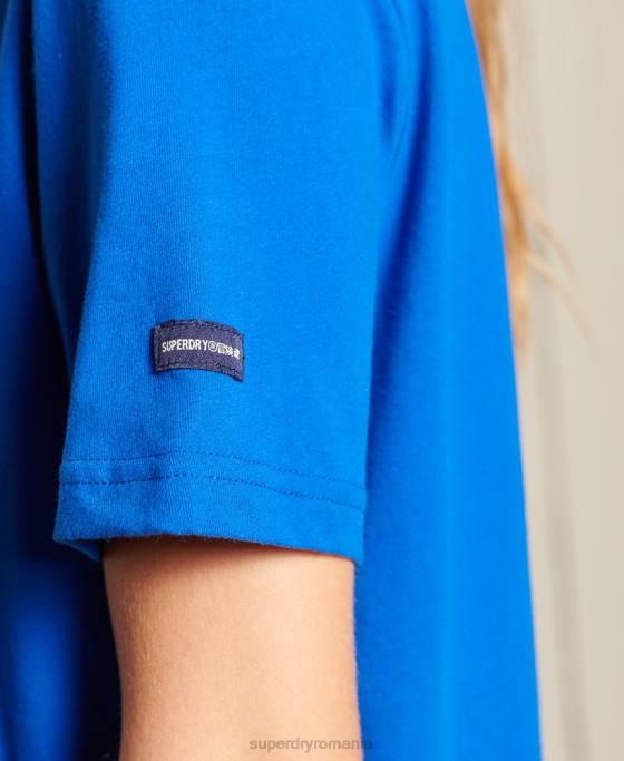 Superdry tricou pentru facultate în stil scenariu îmbrăcăminte albastru femei JX0Z2779