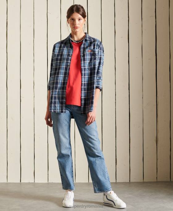 Superdry tricou pentru facultate în stil scenariu îmbrăcăminte roșu femei JX0Z2857