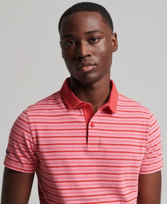 Superdry tricou polo academy din bumbac organic îmbrăcăminte roșu bărbați JX0Z6501