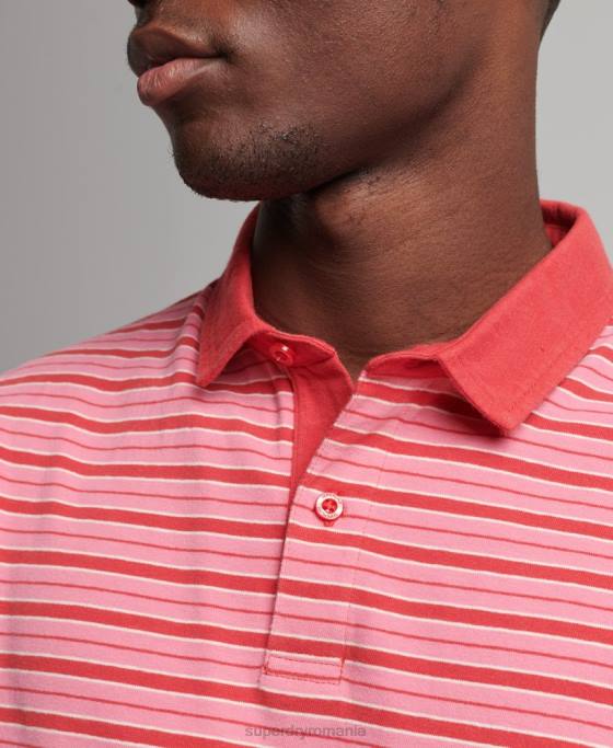 Superdry tricou polo academy din bumbac organic îmbrăcăminte roșu bărbați JX0Z6501