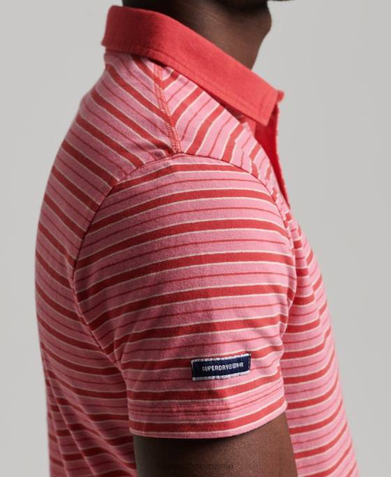 Superdry tricou polo academy din bumbac organic îmbrăcăminte roșu bărbați JX0Z6501