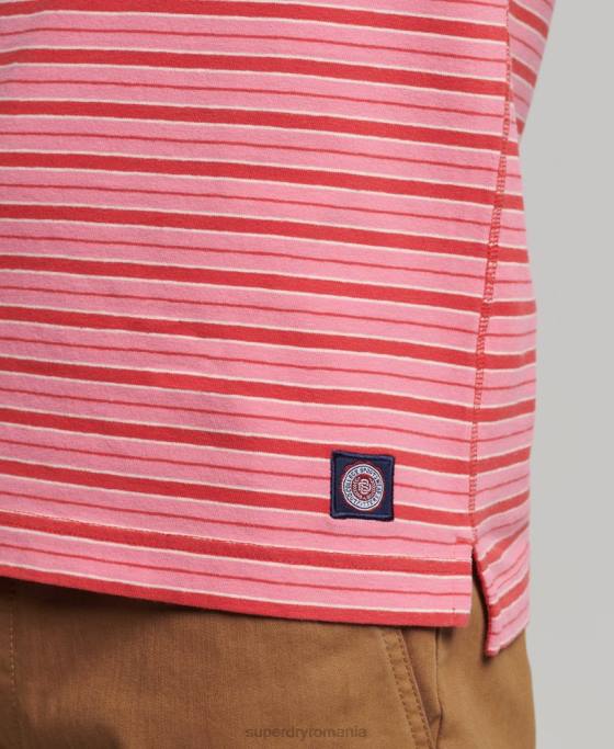 Superdry tricou polo academy din bumbac organic îmbrăcăminte roșu bărbați JX0Z6501