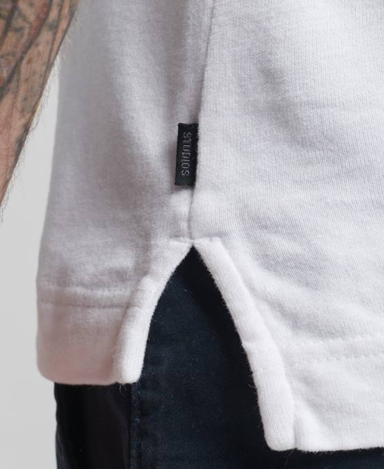 Superdry tricou polo din jerseu de bumbac cu maneca lunga îmbrăcăminte alb bărbați JX0Z6360