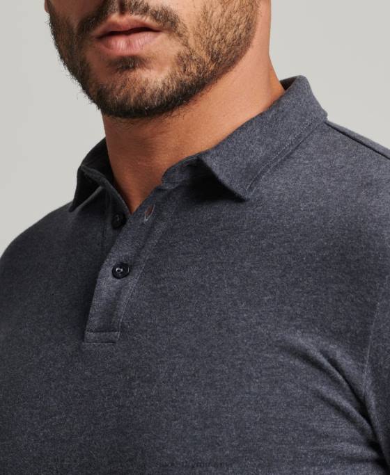 Superdry tricou polo din jerseu de bumbac cu maneca lunga îmbrăcăminte marina bărbați JX0Z6448