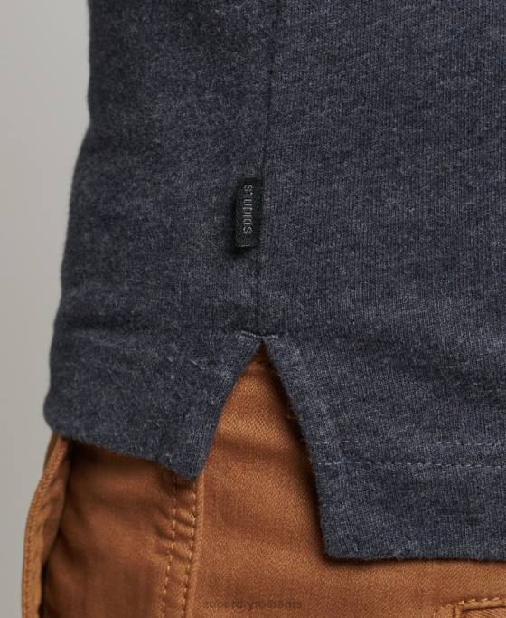 Superdry tricou polo din jerseu de bumbac cu maneca lunga îmbrăcăminte marina bărbați JX0Z6448