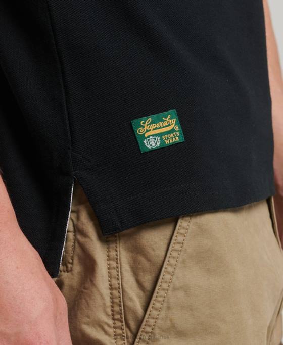 Superdry tricou polo superstat îmbrăcăminte negru bărbați JX0Z77