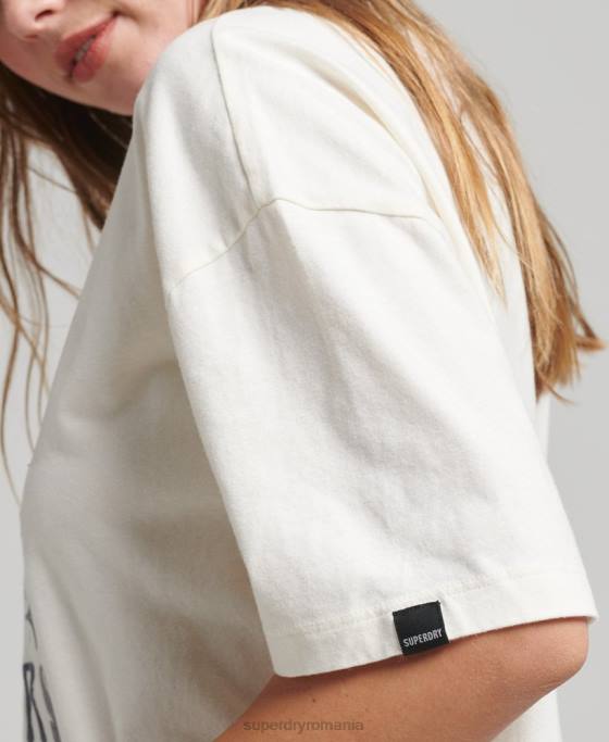 Superdry tricou popular nomade îmbrăcăminte alb femei JX0Z2724