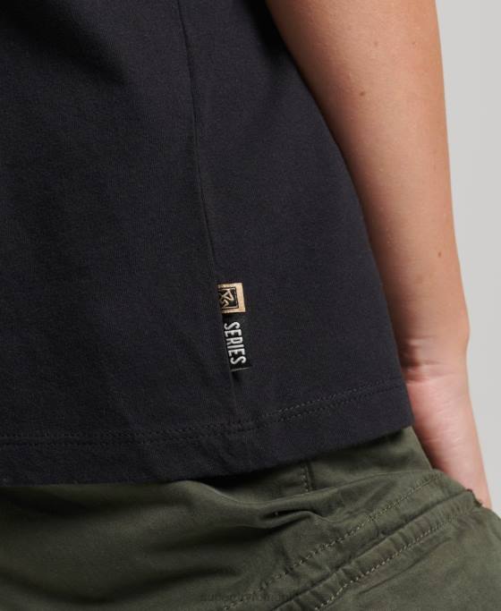 Superdry tricou popular nomade îmbrăcăminte negru femei JX0Z2789