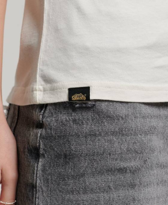 Superdry tricou poster lo-fi îmbrăcăminte alb femei JX0Z2717