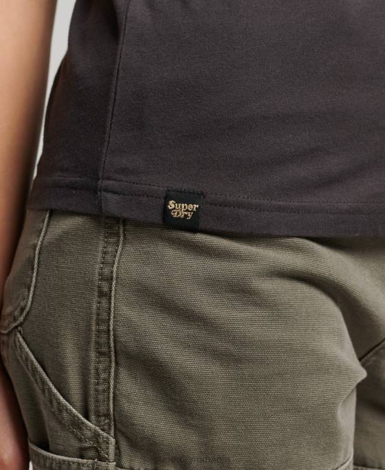 Superdry tricou poster lo-fi îmbrăcăminte gri inchis femei JX0Z2665
