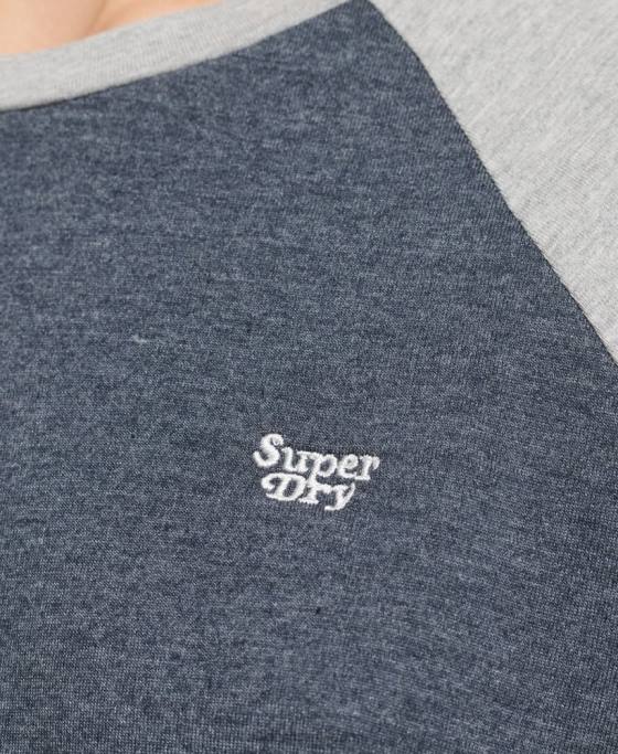 Superdry tricou raglan cali stripe 20 din bumbac organic îmbrăcăminte marina femei JX0Z6260