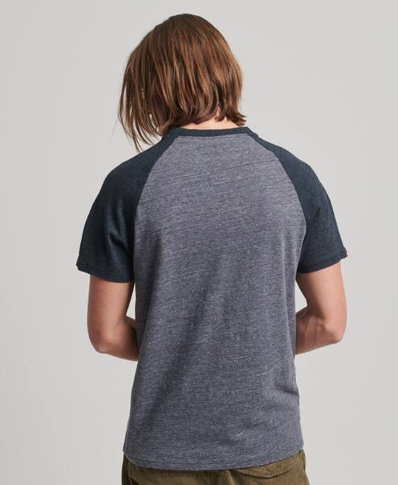 Superdry tricou raglan cu aplicații în aer liber de epocă îmbrăcăminte marina bărbați JX0Z115