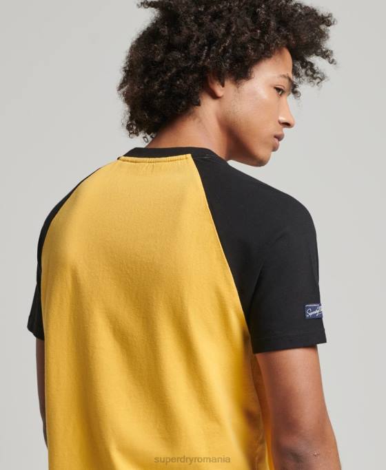Superdry tricou raglan cu logo core îmbrăcăminte galben bărbați JX0Z4860