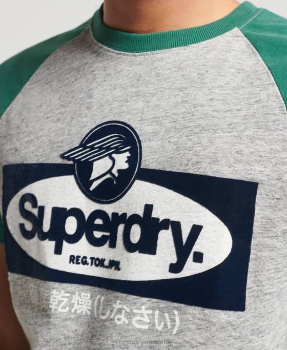 Superdry tricou raglan cu logo core îmbrăcăminte gri bărbați JX0Z4872