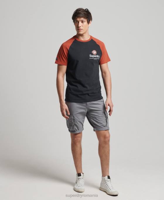 Superdry tricou raglan cu logo core îmbrăcăminte marina bărbați JX0Z4842