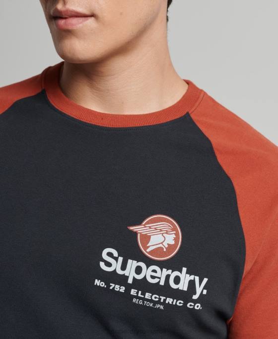 Superdry tricou raglan cu logo core îmbrăcăminte marina bărbați JX0Z4842