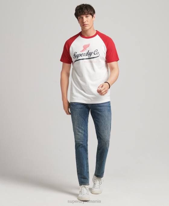 Superdry tricou raglan grafic Ahile îmbrăcăminte cremă bărbați JX0Z4802