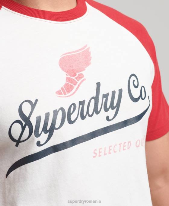 Superdry tricou raglan grafic Ahile îmbrăcăminte cremă bărbați JX0Z4802