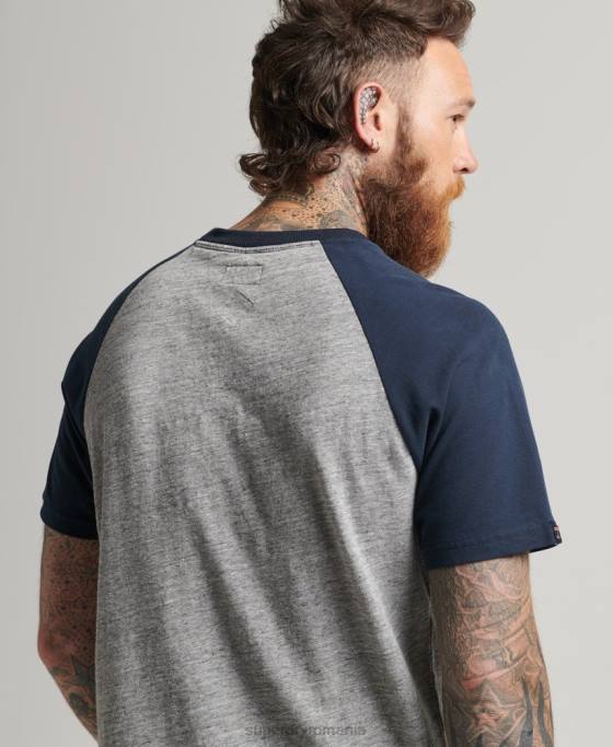 Superdry tricou raglan grafic Ahile îmbrăcăminte gri bărbați JX0Z4972