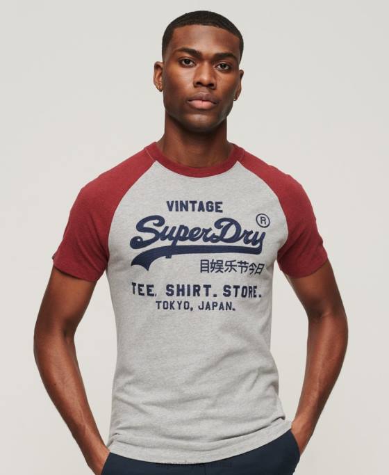 Superdry tricou raglan magazin logo vintage îmbrăcăminte roșu bărbați JX0Z72