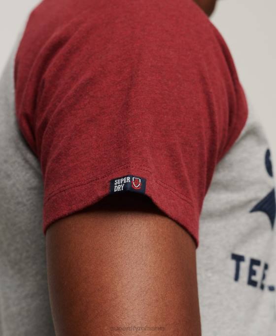 Superdry tricou raglan magazin logo vintage îmbrăcăminte roșu bărbați JX0Z72