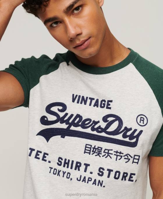 Superdry tricou raglan magazin logo vintage îmbrăcăminte verde bărbați JX0Z51
