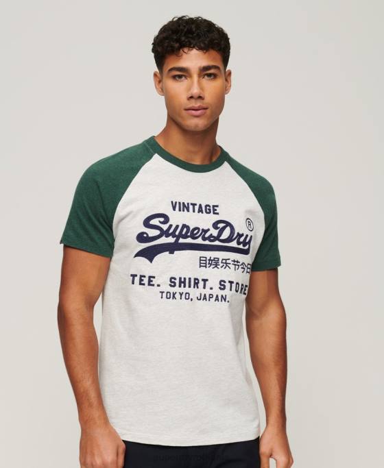 Superdry tricou raglan magazin logo vintage îmbrăcăminte verde bărbați JX0Z51