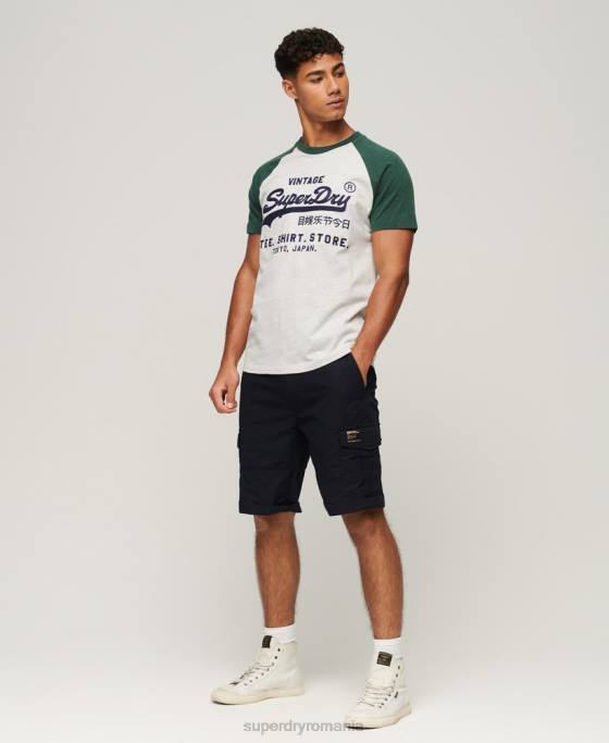 Superdry tricou raglan magazin logo vintage îmbrăcăminte verde bărbați JX0Z51