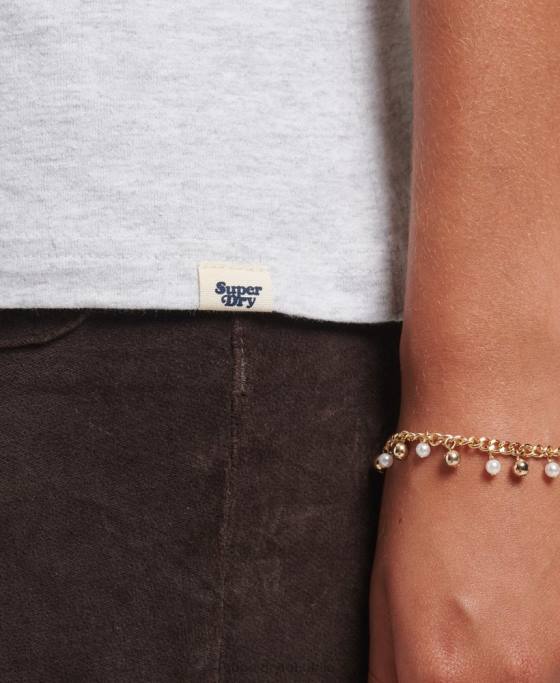 Superdry tricou raglan reciclat îmbrăcăminte gri femei JX0Z6225