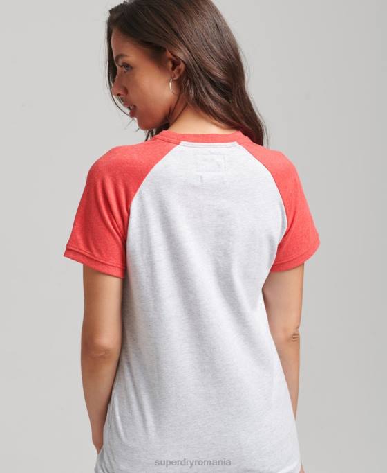 Superdry tricou raglan reciclat îmbrăcăminte gri femei JX0Z6237