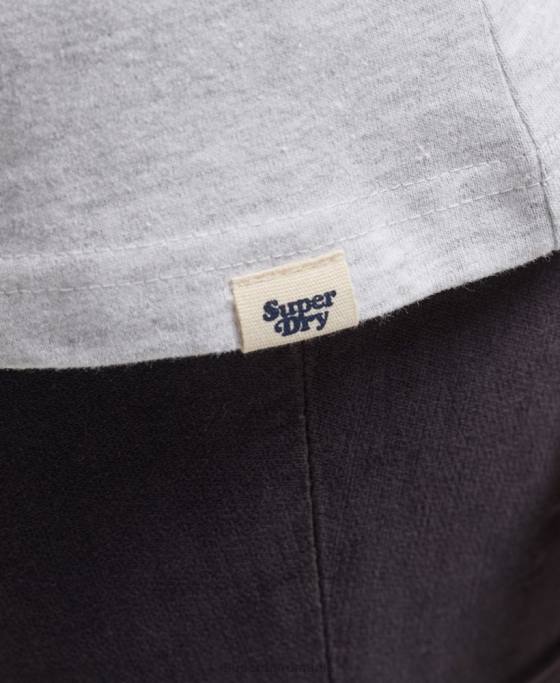 Superdry tricou raglan reciclat îmbrăcăminte gri femei JX0Z6237