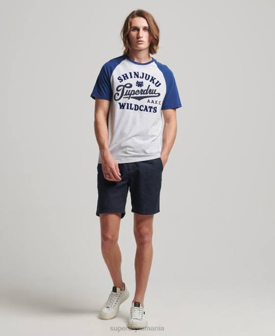 Superdry tricou raglan vintage home run îmbrăcăminte gri deschis bărbați JX0Z19