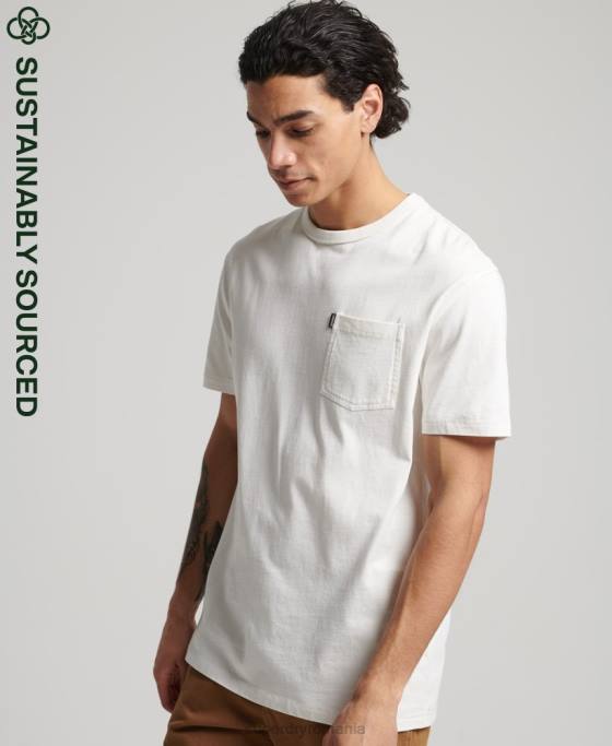 Superdry tricou ranchero vintage surfer din bumbac organic îmbrăcăminte alb bărbați JX0Z4861