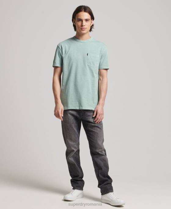 Superdry tricou ranchero vintage surfer din bumbac organic îmbrăcăminte albastru deschis bărbați JX0Z4886