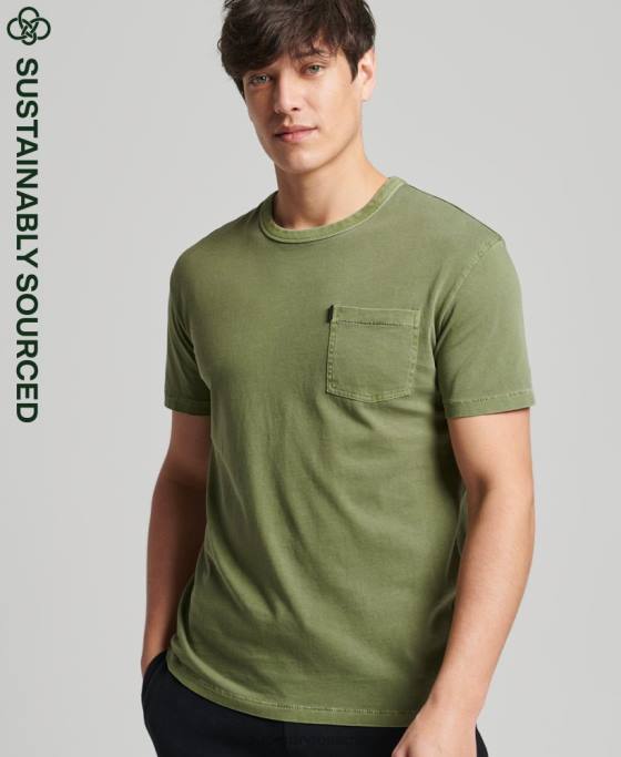 Superdry tricou ranchero vintage surfer din bumbac organic îmbrăcăminte kaki bărbați JX0Z4946