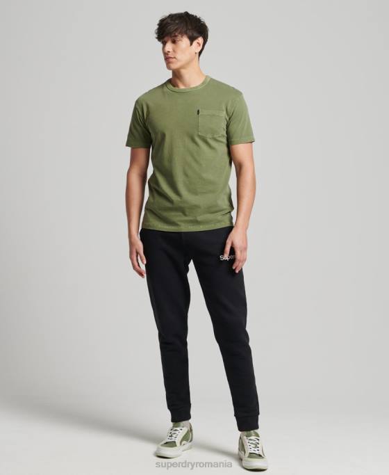 Superdry tricou ranchero vintage surfer din bumbac organic îmbrăcăminte kaki bărbați JX0Z4946