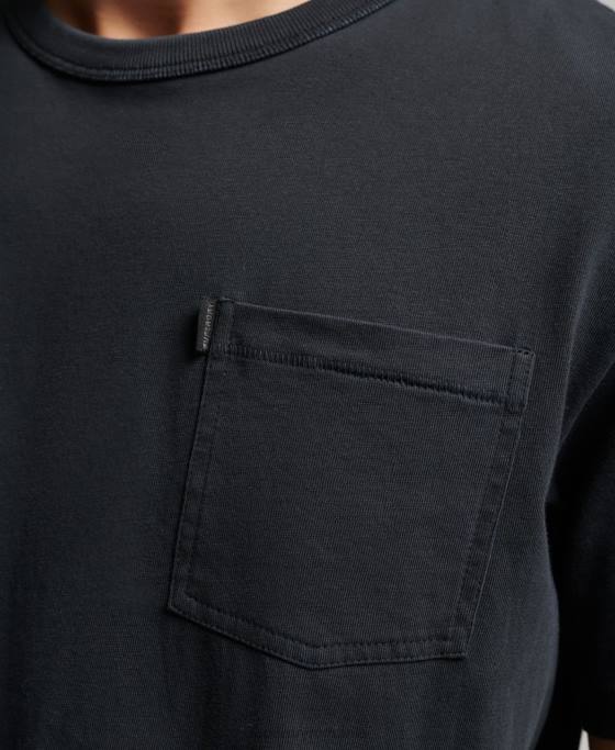 Superdry tricou ranchero vintage surfer din bumbac organic îmbrăcăminte negru bărbați JX0Z4902