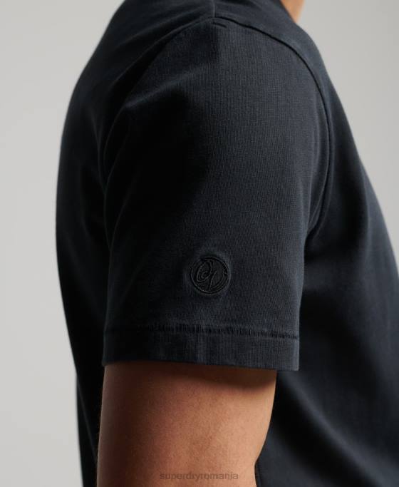 Superdry tricou ranchero vintage surfer din bumbac organic îmbrăcăminte negru bărbați JX0Z4902