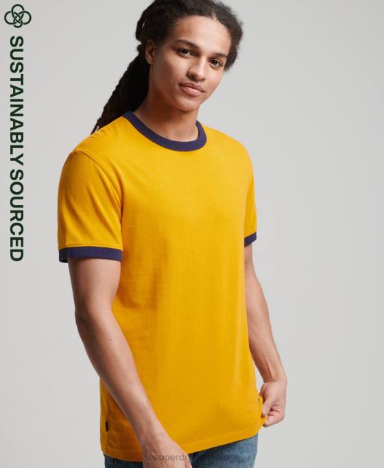 Superdry tricou relaxat vintage din bumbac organic îmbrăcăminte aur bărbați JX0Z4933