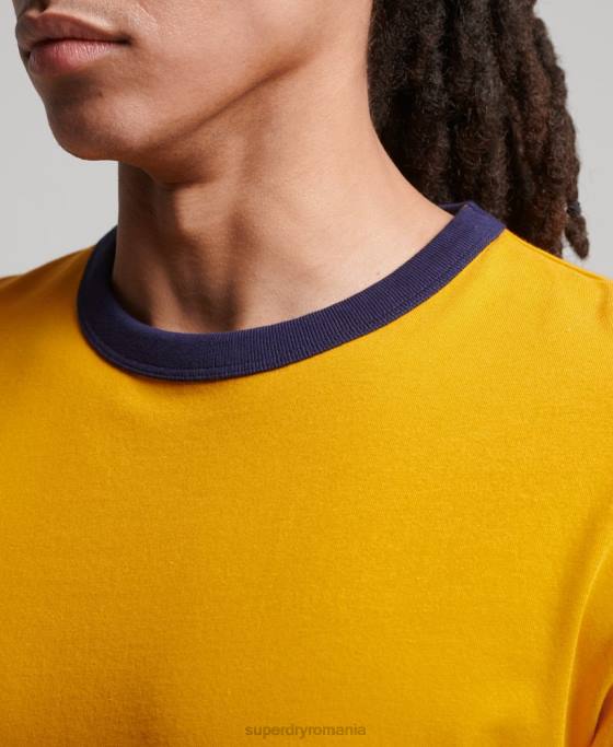 Superdry tricou relaxat vintage din bumbac organic îmbrăcăminte aur bărbați JX0Z4933