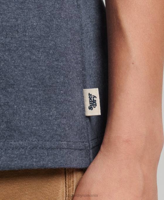 Superdry tricou ringer reciclat îmbrăcăminte marina femei JX0Z6224