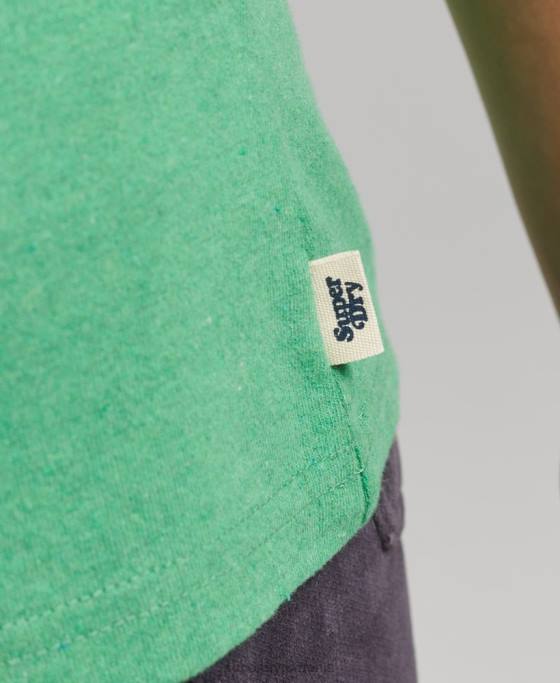 Superdry tricou ringer reciclat îmbrăcăminte verde femei JX0Z2831