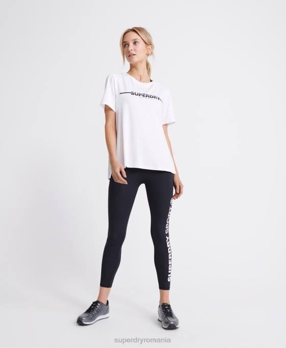 Superdry tricou sala de antrenament îmbrăcăminte alb femei JX0Z2865