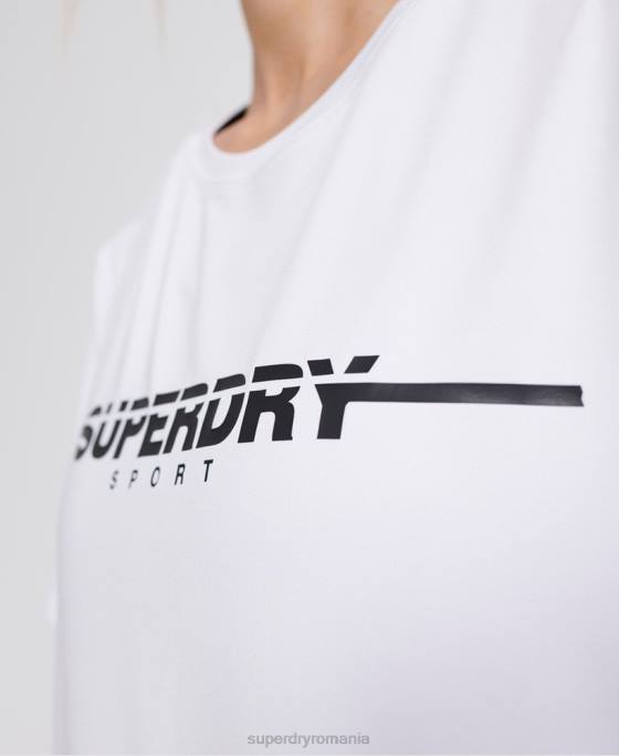 Superdry tricou sala de antrenament îmbrăcăminte alb femei JX0Z2865