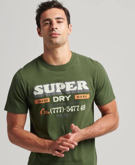 Superdry tricou scriitor de semne vintage îmbrăcăminte gri bărbați JX0Z4874
