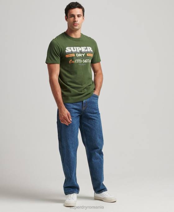 Superdry tricou scriitor de semne vintage îmbrăcăminte gri bărbați JX0Z4874