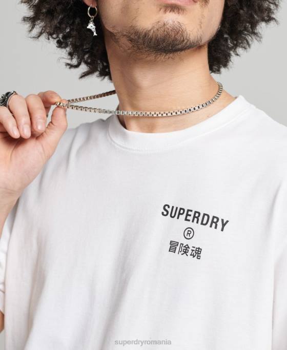 Superdry tricou sport code core îmbrăcăminte alb bărbați JX0Z4920