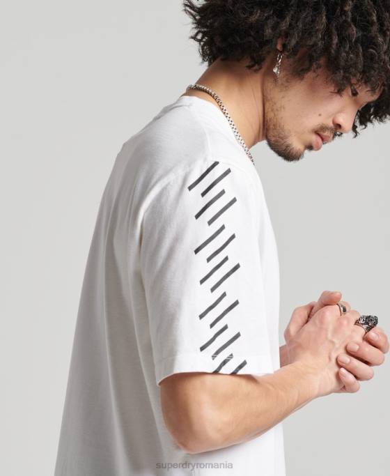 Superdry tricou sport code core îmbrăcăminte alb bărbați JX0Z4920