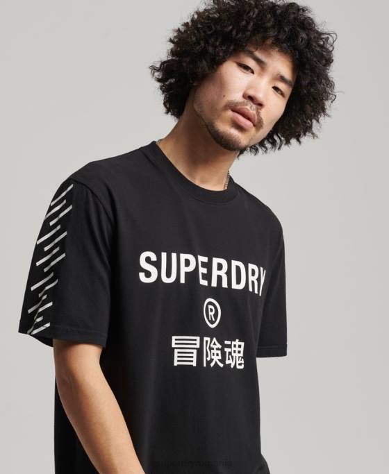 Superdry tricou sport code core îmbrăcăminte negru bărbați JX0Z4841